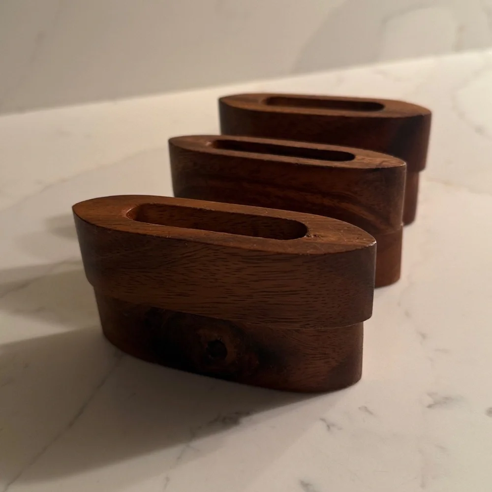 Vintage Wooden Napkin Rings Set of 6